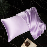 Olesilk 19 Momme Solid Color Silk Pillowcase Envelope Closure with Contrast Color Silk Trim