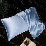 Olesilk 19 Momme Solid Color Silk Pillowcase Envelope Closure with Contrast Color Silk Trim