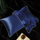 Olesilk 19 Momme Solid Color Silk Pillowcase Envelope Closure with Contrast Color Silk Trim