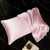 Olesilk 19 Momme Solid Color Silk Pillowcase Envelope Closure with Contrast Color Silk Trim