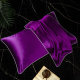 Olesilk 19 Momme Solid Color Silk Pillowcase Envelope Closure with Contrast Color Silk Trim