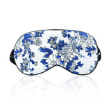 Olesilk Blue Mood Silk Eye Mask Blindfold with Double Layer Silk Filling & Blue and White Printing
