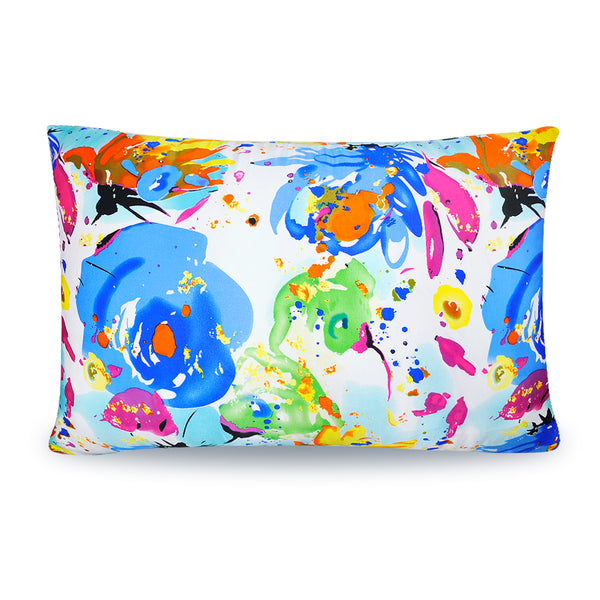 Olesilk Crayon Childhood Printed Silk Pillowcase for Hair and Skin Abstract Colorful Printing with Hidden Zipper