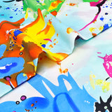 Olesilk Crayon Childhood Printed Silk Pillowcase for Hair and Skin Abstract Colorful Printing with Hidden Zipper