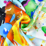 Olesilk Crayon Childhood Printed Silk Pillowcase for Hair and Skin Abstract Colorful Printing with Hidden Zipper