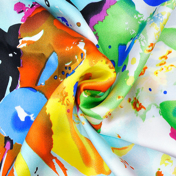 Olesilk Crayon Childhood Printed Silk Pillowcase for Hair and Skin Abstract Colorful Printing with Hidden Zipper