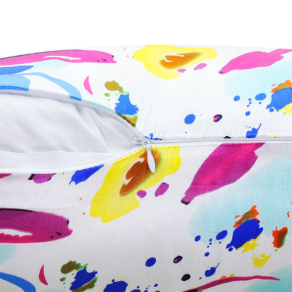 Olesilk Crayon Childhood Printed Silk Pillowcase for Hair and Skin Abstract Colorful Printing with Hidden Zipper