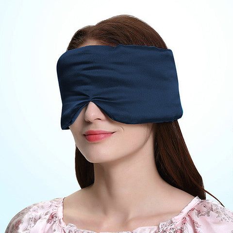 Olesilk 100% Mulberry Silk Sleep Mask Navy Blue Large Size Silk Eye Mask