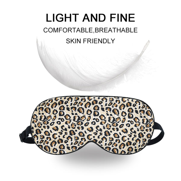 Olesilk Leopard Print Silk Sleep Mask Blindfold with Double Layer Silk Filling