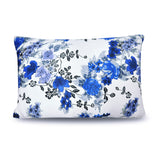 Olesilk Midnight Blue Printed Silk Pillowcase for Hair and Skin Blue Follower Printing with Hidden Zipper