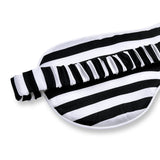 Olesilk Silk Eye Mask Black Stripe Front with Double Layer Silk Filling