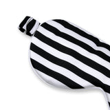 Olesilk Silk Eye Mask Black Stripe Front with Double Layer Silk Filling