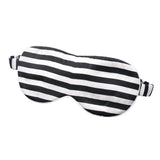 Olesilk Silk Eye Mask Black Stripe Front with Double Layer Silk Filling