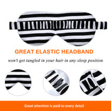 Olesilk Silk Eye Mask Black Stripe Front with Double Layer Silk Filling