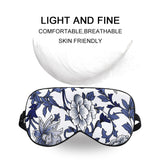 Olesilk Silk Eye Mask Blindfold with Double Layer Silk Filling & Blue and White Porcelain Print