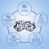 Olesilk Silk Eye Mask Blindfold with Double Layer Silk Filling & Blue and White Porcelain Print