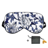 Olesilk Silk Eye Mask Blindfold with Double Layer Silk Filling & Blue and White Porcelain Print