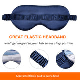 Olesilk Silk Eye Mask Blue Printing Front with Double Layer Silk Filling