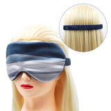 Olesilk Silk Eye Mask Blue Printing Front with Double Layer Silk Filling