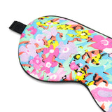 Olesilk Silk Eye Mask Colorful Floral Print with Double Layer Silk Filling