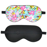 Olesilk Silk Eye Mask Colorful Floral Print with Double Layer Silk Filling