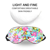 Olesilk Silk Eye Mask Colorful Floral Print with Double Layer Silk Filling