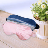 Olesilk Silk Eye Mask Pink Printing Front with Double Layer Silk Filling