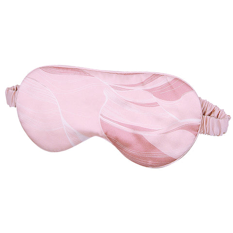 Olesilk Silk Eye Mask Pink Printing Front with Double Layer Silk Filling