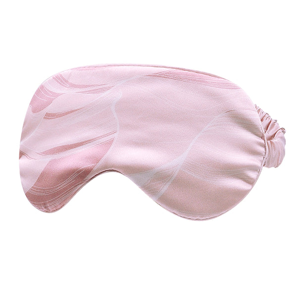 Olesilk Silk Eye Mask Pink Printing Front with Double Layer Silk Filling