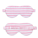 Olesilk Silk Eye Mask Pink Stripe Front with Double Layer Silk Filling