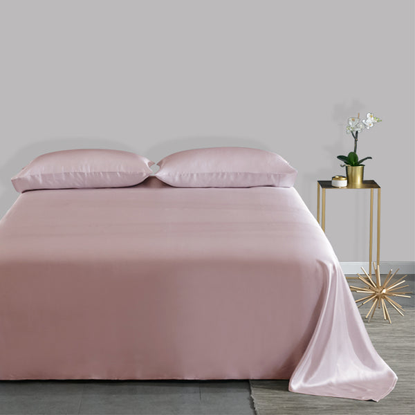 Olesilk 19 Momme 3 Pieces Silk Sheet Set  (1 Silk Flat Sheet + 1 Silk Fitted Sheet + 1 Silk Zipper Pillowcase)