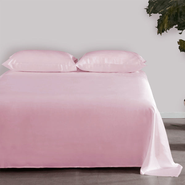 Olesilk 19 Momme 3 Pieces Silk Sheet Set  (1 Silk Flat Sheet + 1 Silk Fitted Sheet + 1 Silk Zipper Pillowcase)