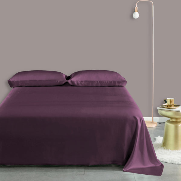 Olesilk 22 Momme 3 Pieces 100% Pure Mulberry Silk Bedding Set  ( 1 Flat Sheet + 1 Fitted Sheet + 1 Oxford Pillowcase)