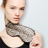 Olesilk Leopard Print Silk Sleep Mask Blindfold with Double Layer Silk Filling