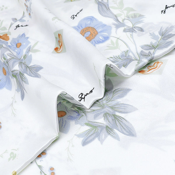 Olesilk Spring Story Printed Silk Pillowcase for Hair and Skin with Hidden Zipper With Follower & Butterfly Printing