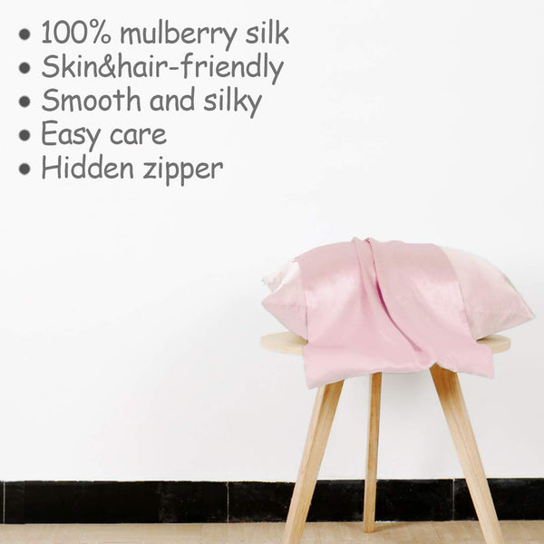 Olesilk 19 Momme Natural Silk Toddler Pillowcase Zipper Closure 13"*18"
