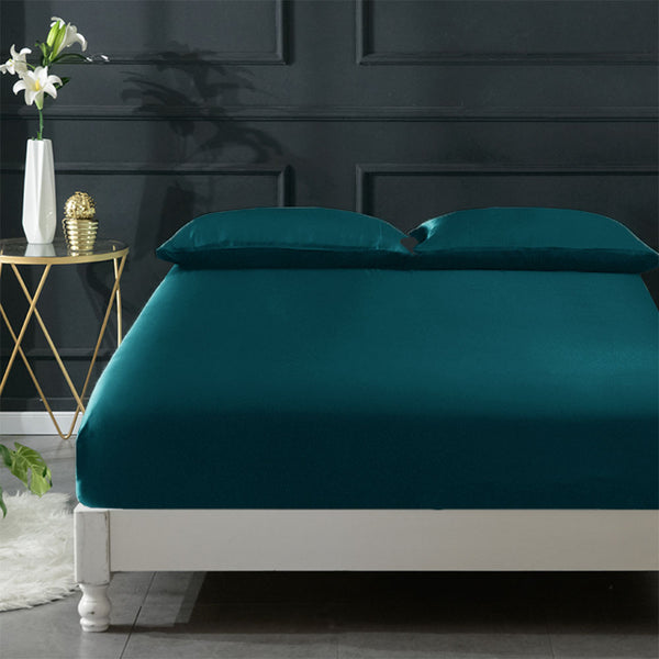 Olesilk 19 Momme 5 Pieces 100% Pure Mulberry Silk Bedding Set ( 1 Duvet Cover + 1 Flat Sheet + 1 Fitted Sheet + 2 Oxford Pillowcases)